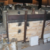 Wood kiln with transtion box on left